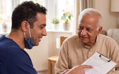 Doctor signing a patient assistance program application